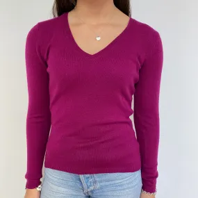 Magenta V Neck Jumper Extra Small