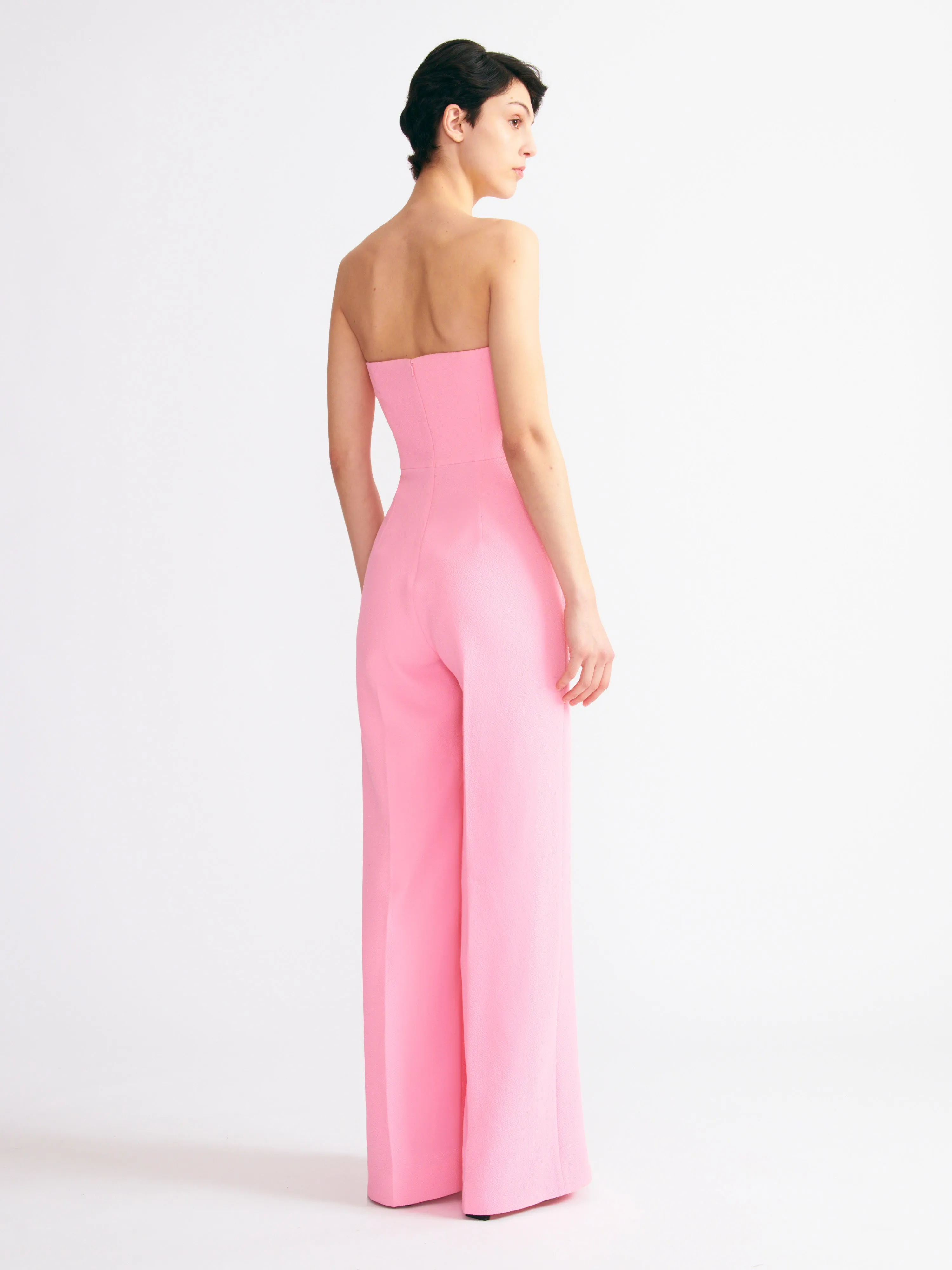 Marcie Jumpsuit In Pink Double Crepe