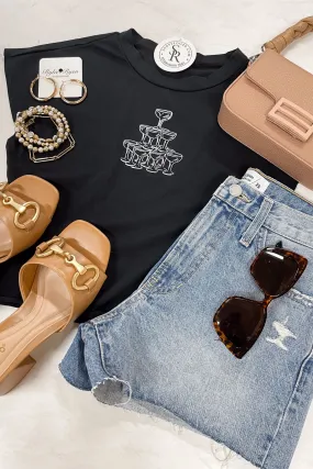 Martini Glass Crop Tee