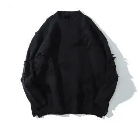 Men loose ripped stretched sweater cardigan yeezy style oversized sweater