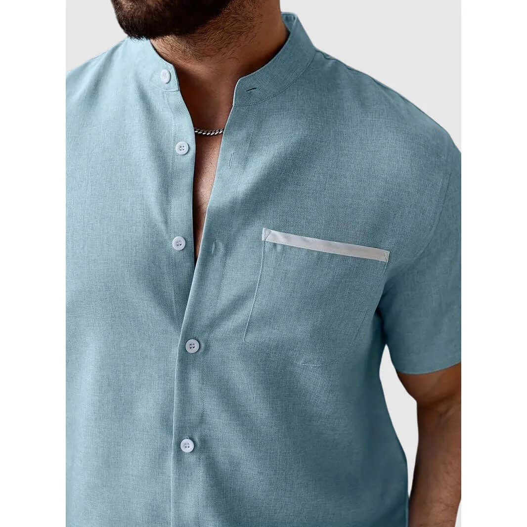 Men's Summer Henley Shirt