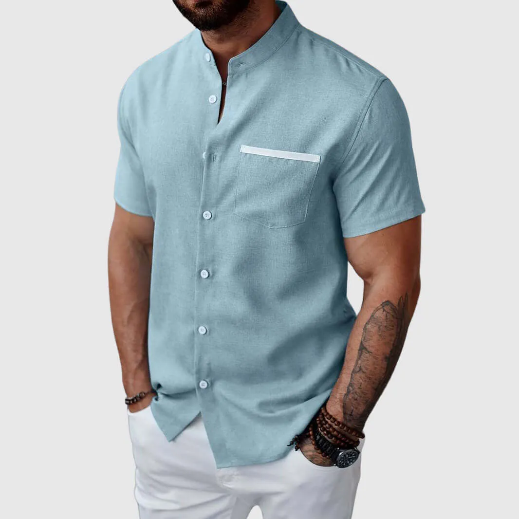 Men's Summer Henley Shirt
