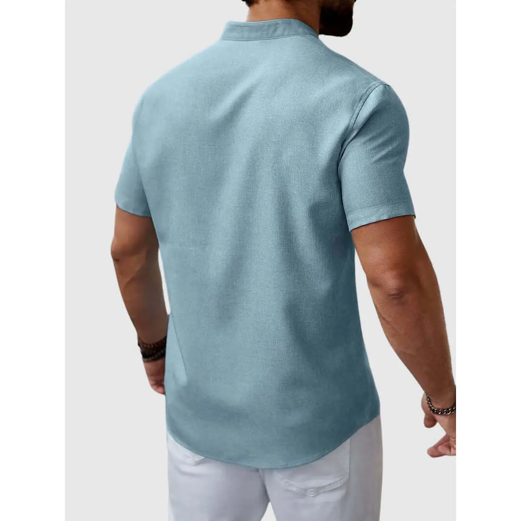 Men's Summer Henley Shirt