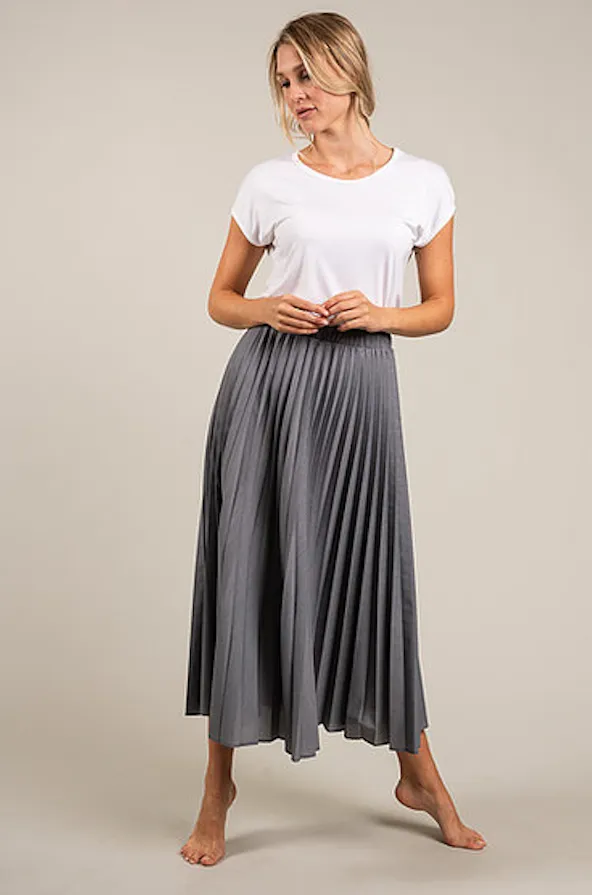 Midi Pleated Skirt - Cream
