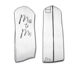 Miss To Mrs White Garment Bag