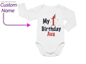 My 1st Birthday Custom Bodysuit Gift for Baby Girls for 1st Birthday