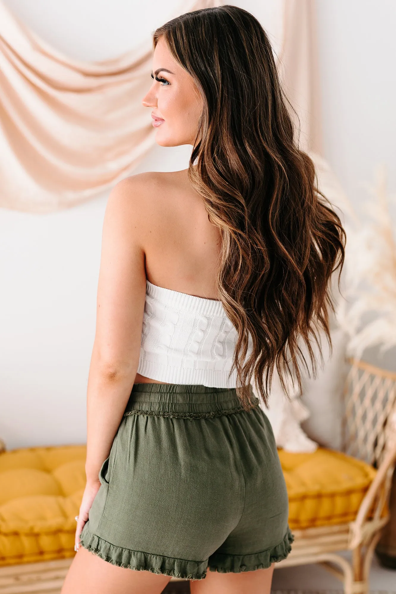 My Prerogative Button Detailed Sweater Knit Tube Top (Off White)