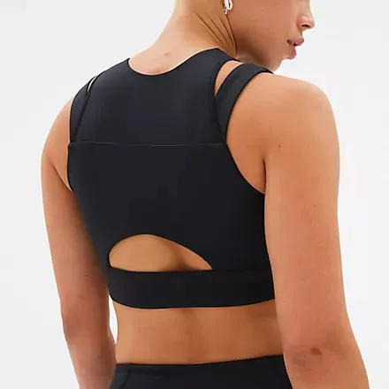 New Balance SS Crop Bra - Womens - Black