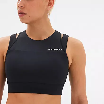 New Balance SS Crop Bra - Womens - Black