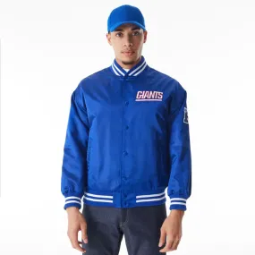 New York Giants NFL Blue Satin Bomber Jacket