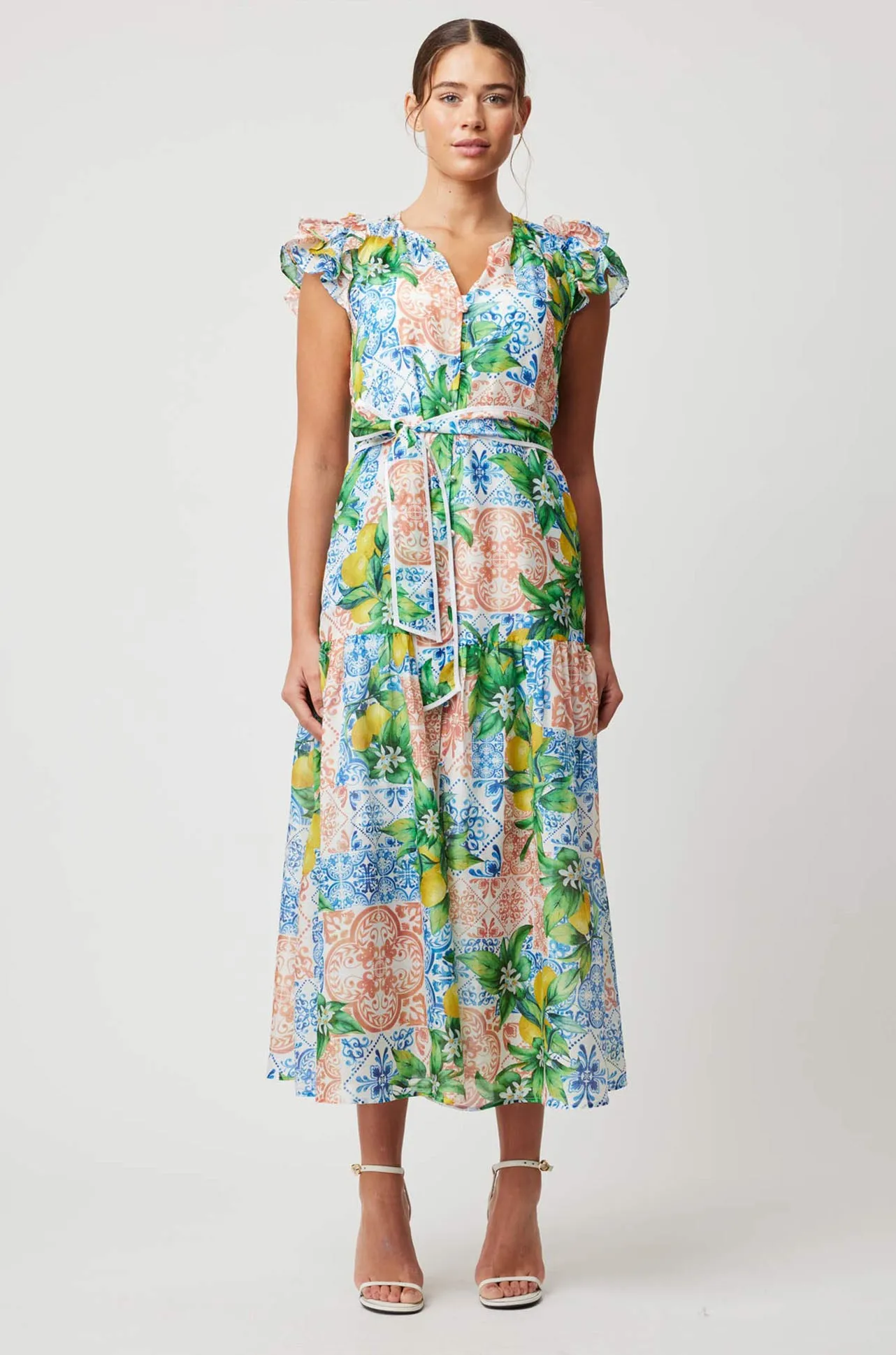 Once Was - Paradiso Button Through Dress in Limonata Print
