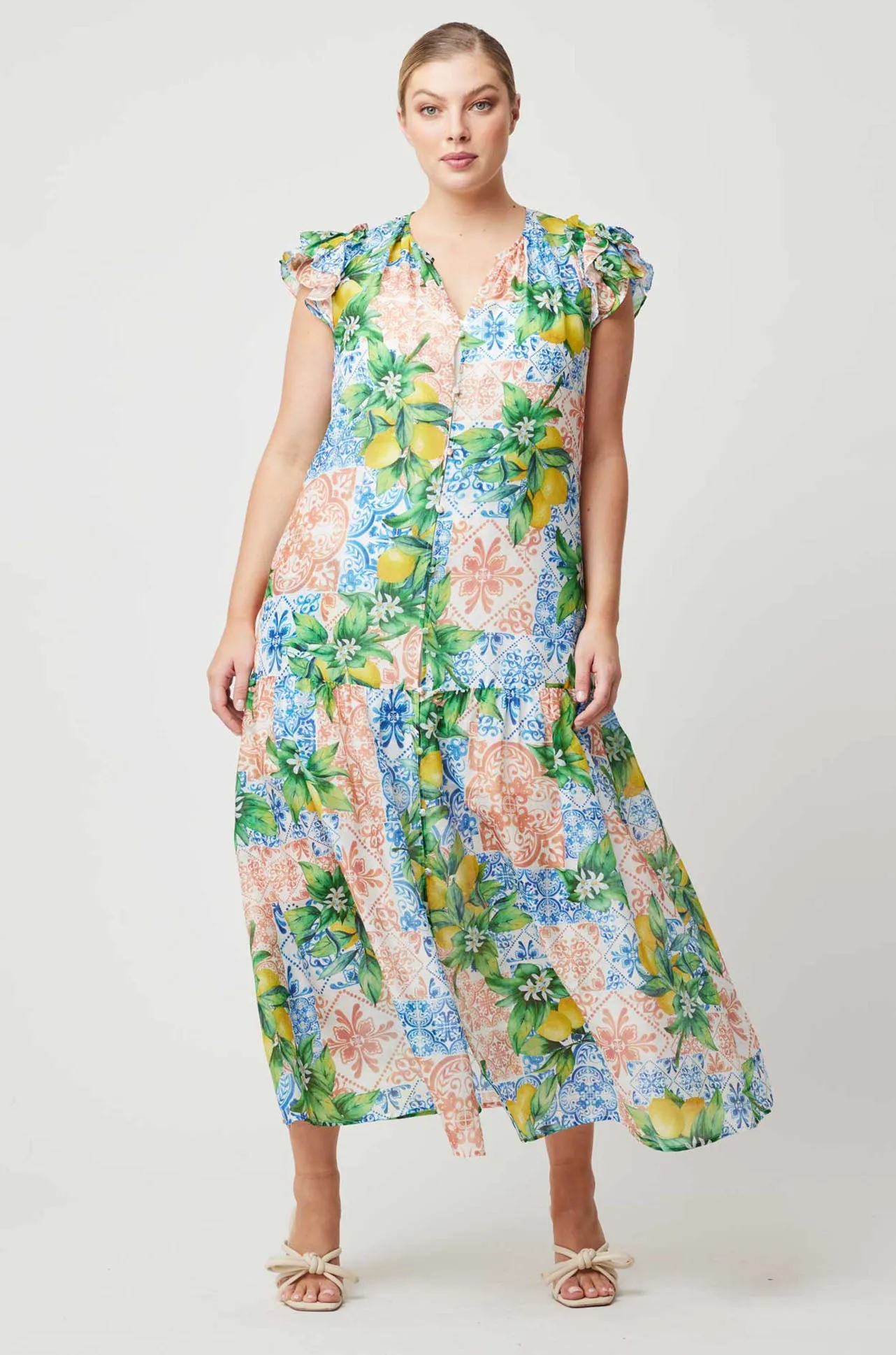 Once Was - Paradiso Button Through Dress in Limonata Print