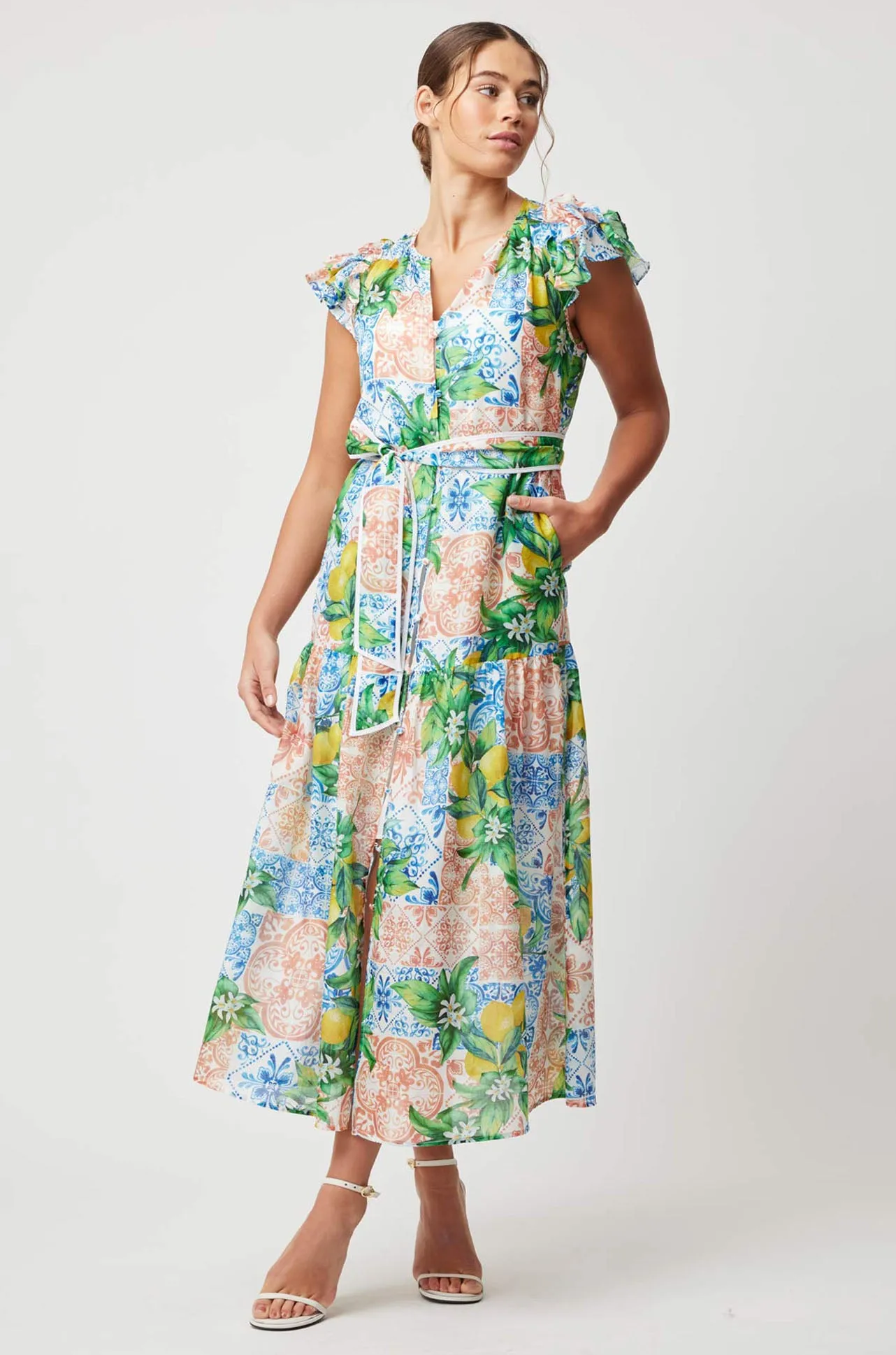 Once Was - Paradiso Button Through Dress in Limonata Print