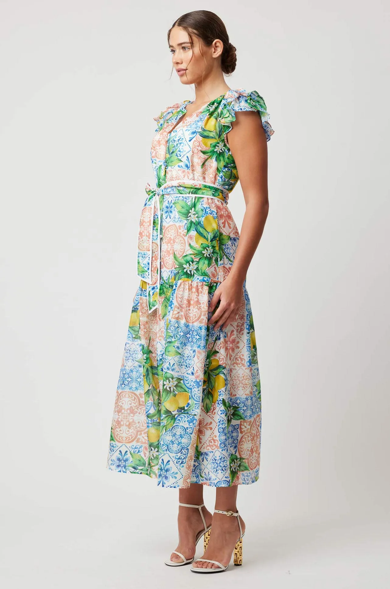Once Was - Paradiso Button Through Dress in Limonata Print