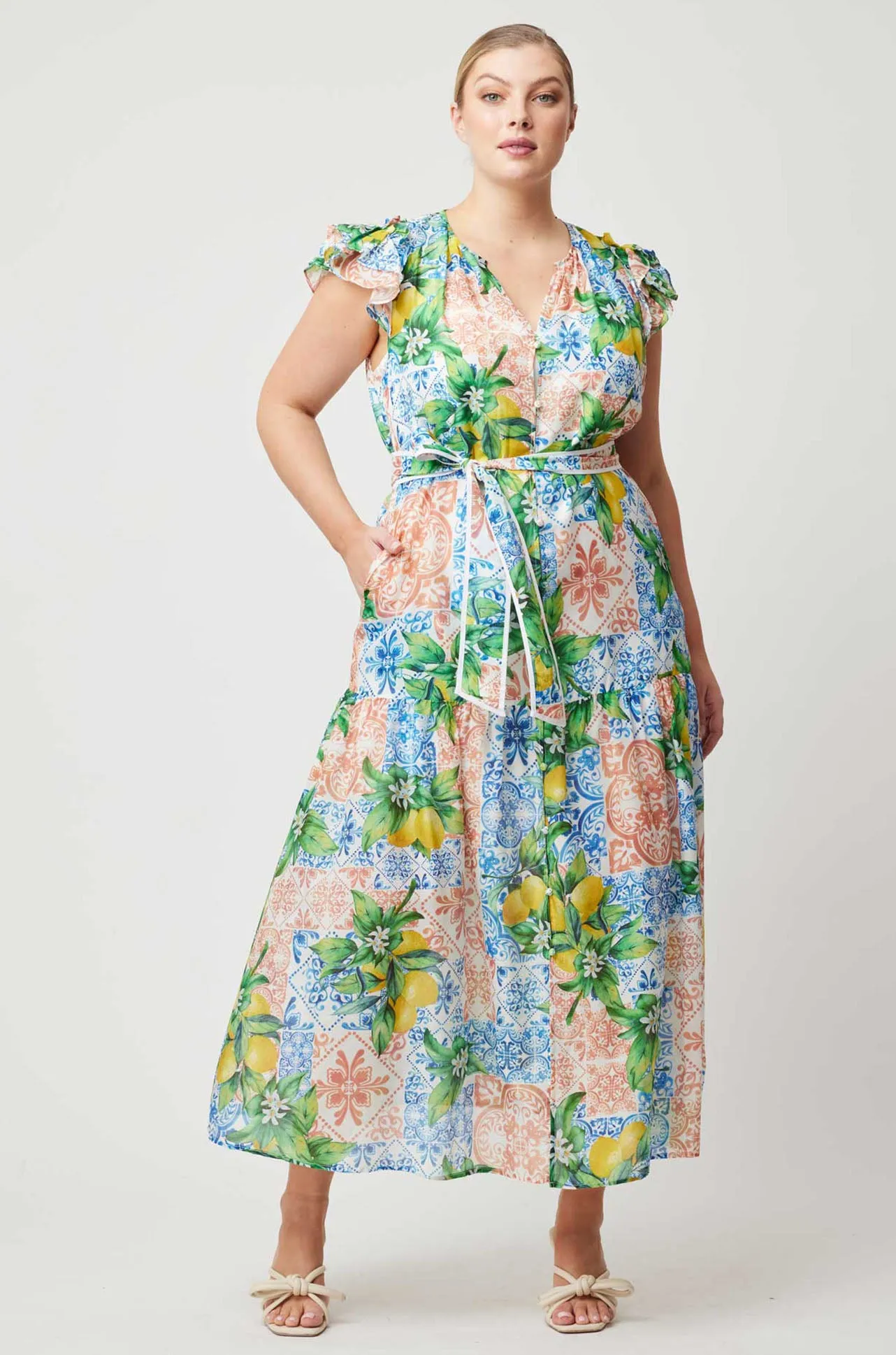 Once Was - Paradiso Button Through Dress in Limonata Print
