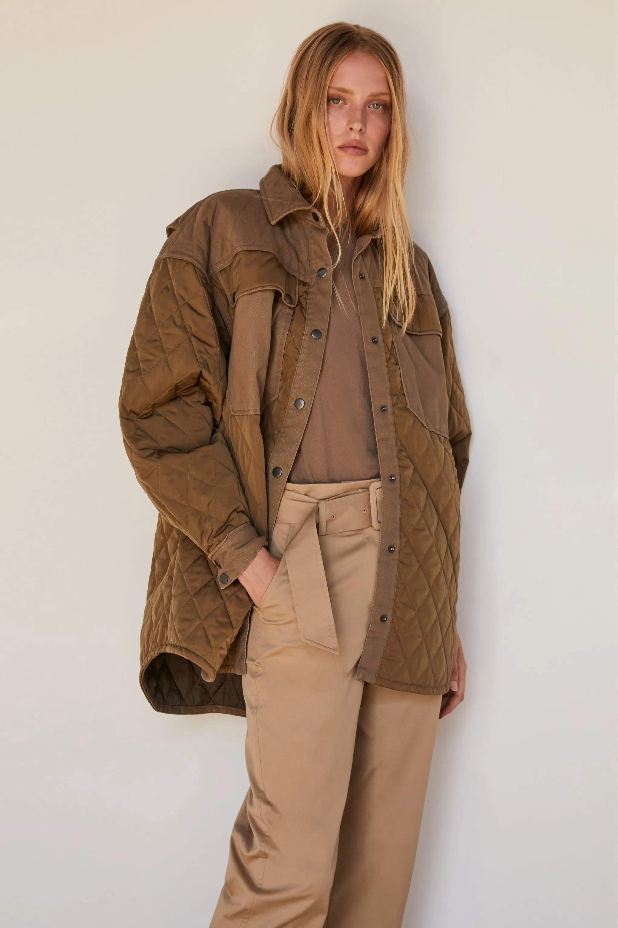 Oversize Shirt Jacket Desert