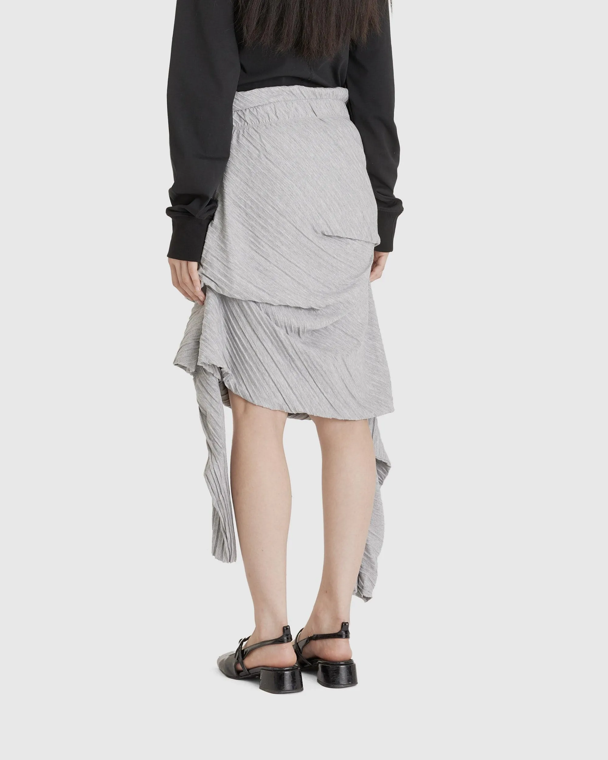 Pleated Jersey Skirt