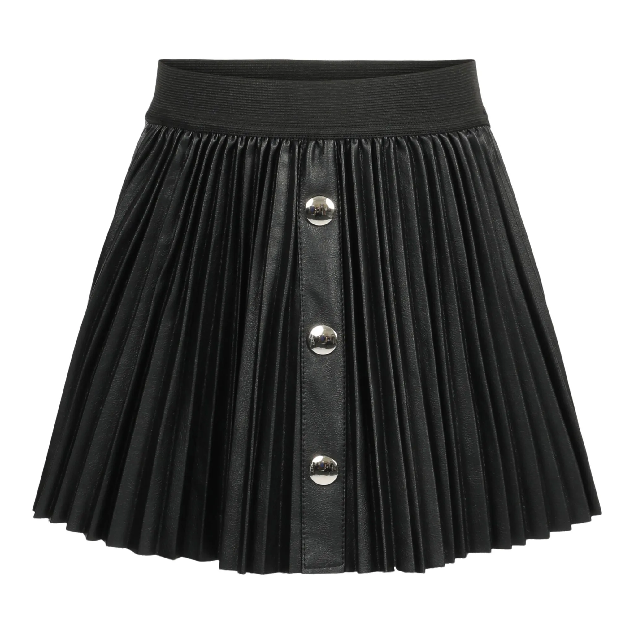 Pleated Leather Skirt