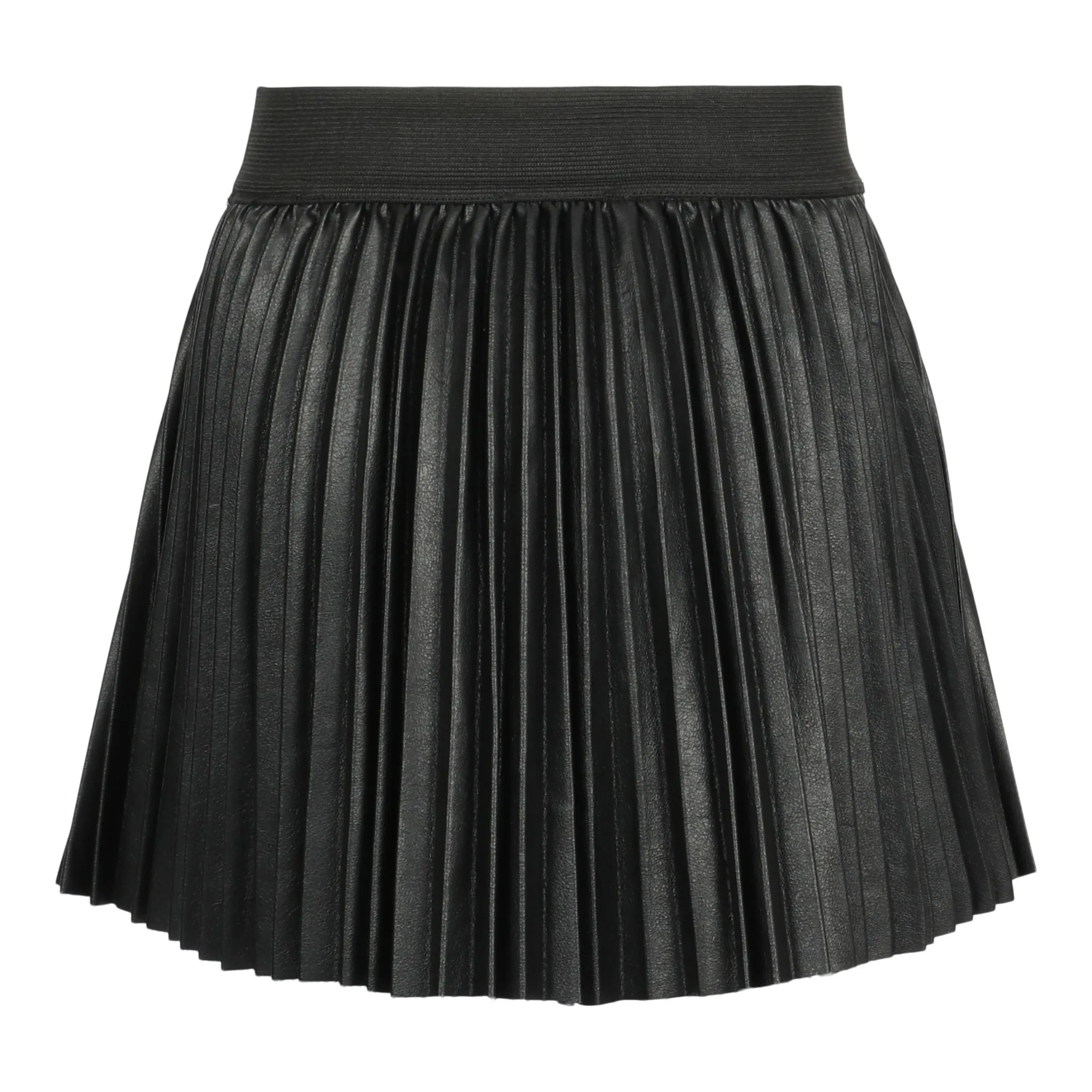 Pleated Leather Skirt