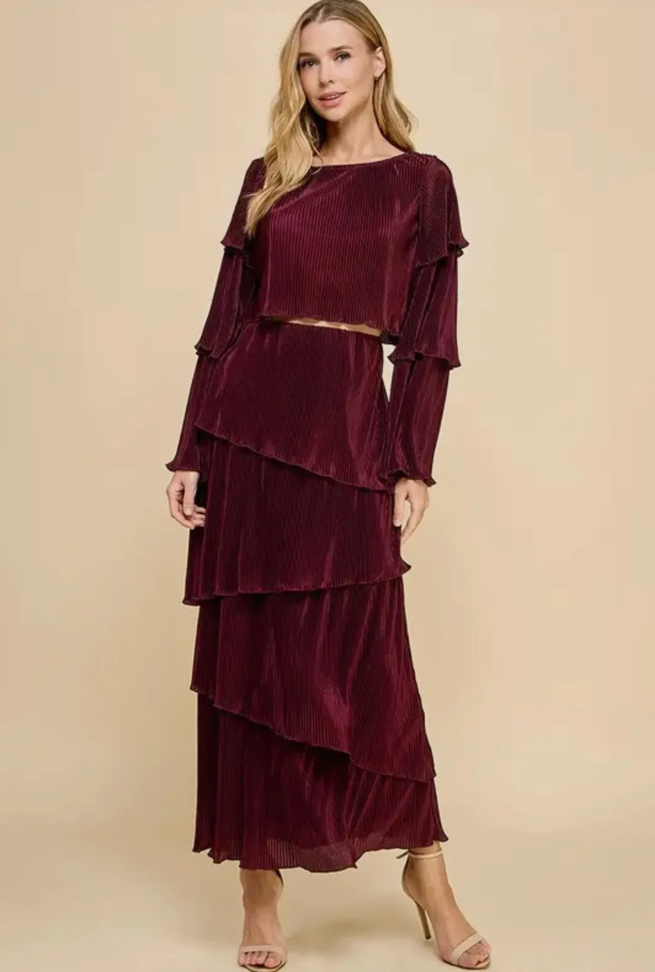 Pleated Skirt Set