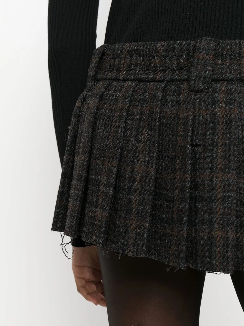 Pleated tartan skirt
