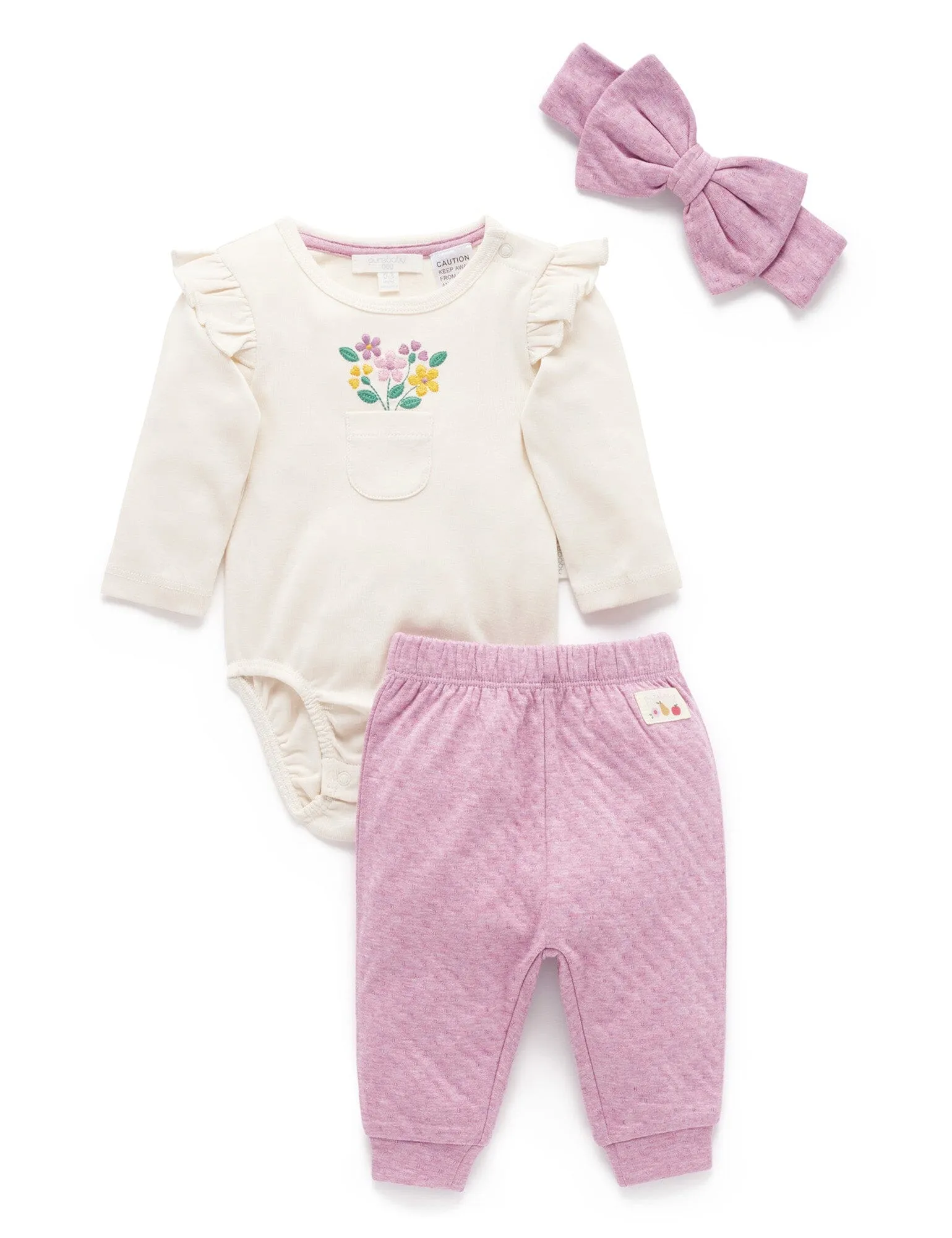 Purebaby - 3 Piece Gift Set | Lavender Melange
