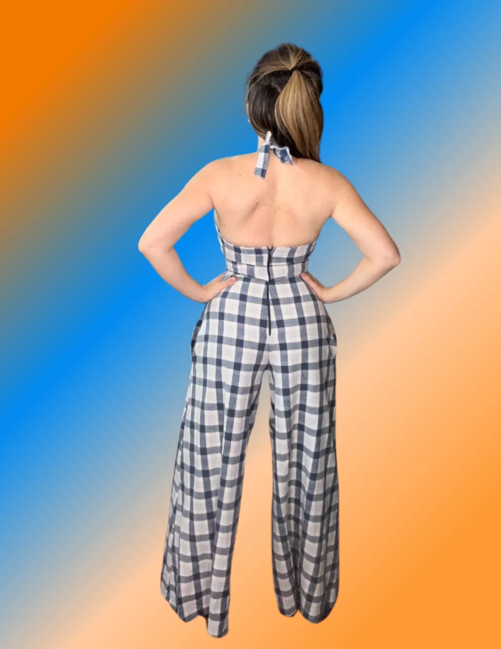 "Picnic in the Park" one of a kind Palazzo Jumpsuit