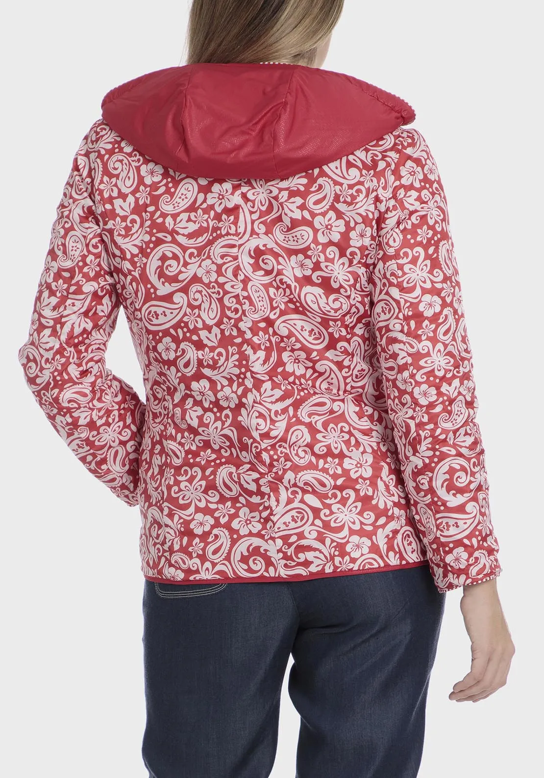 Reversible Printed Parka - Red