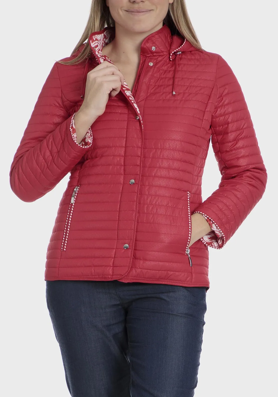 Reversible Printed Parka - Red