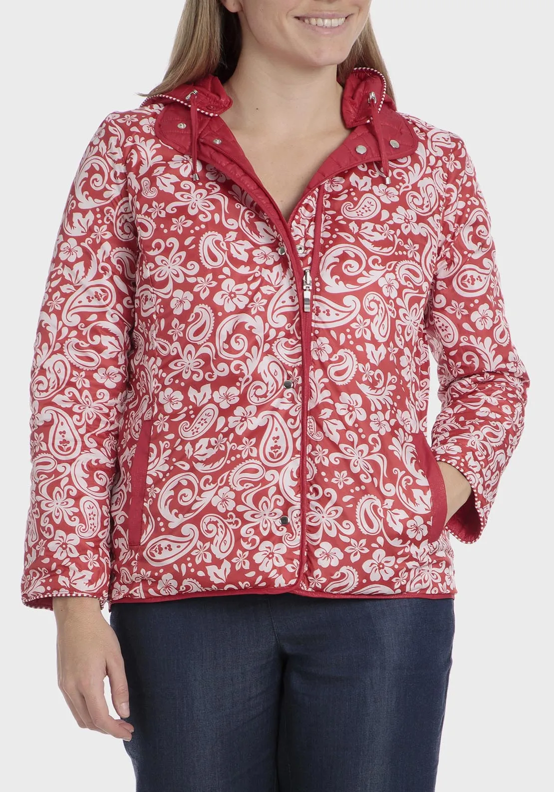 Reversible Printed Parka - Red