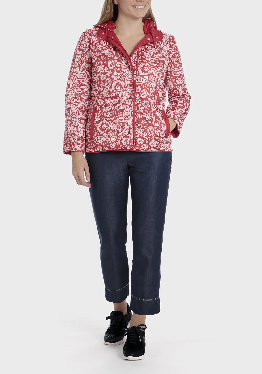 Reversible Printed Parka - Red