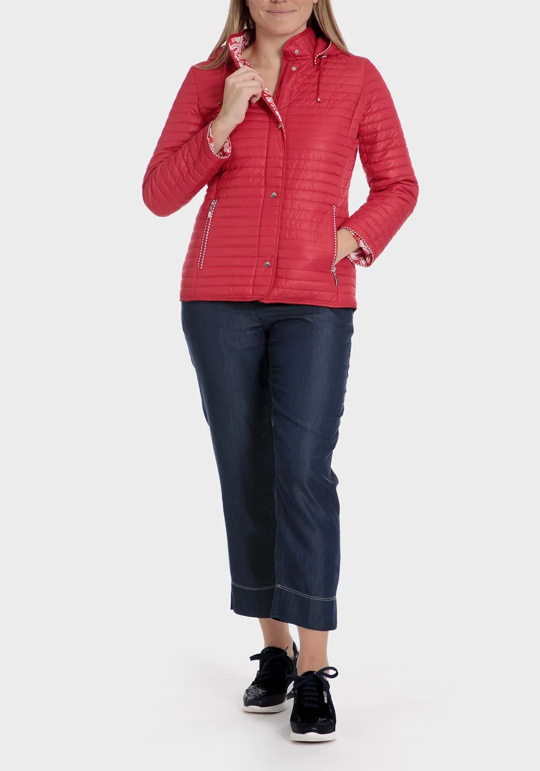 Reversible Printed Parka - Red