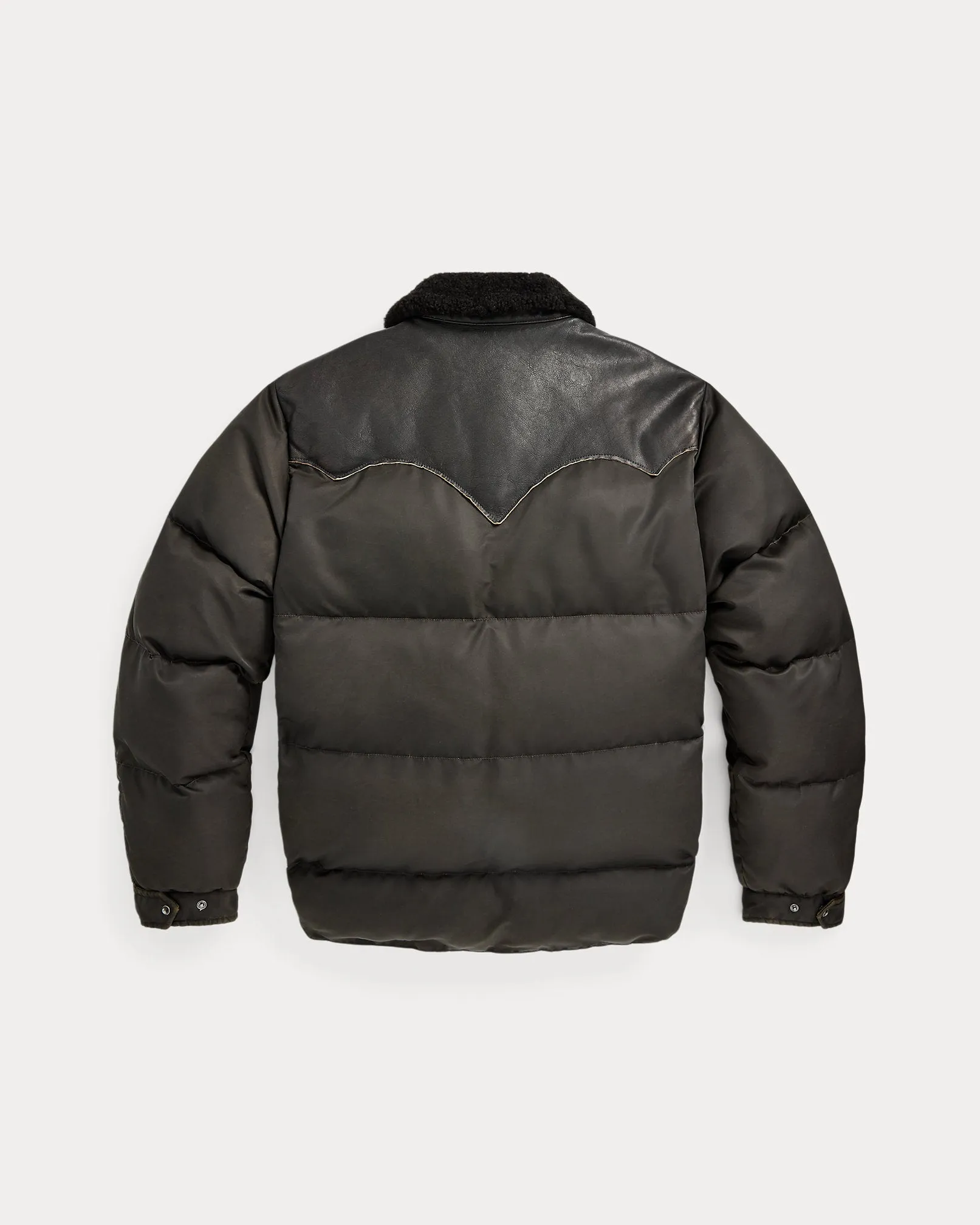 RRL Shearling-Collar Leather-Yoke Jacket