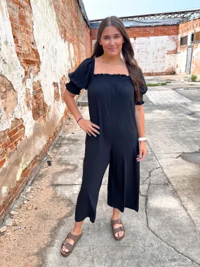 Ruth Bodice Smocked Solid Jumpsuit
