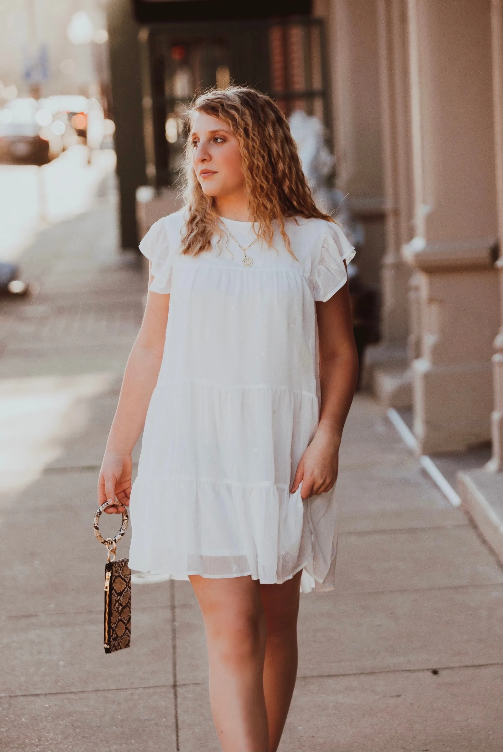 Shine Woven Mini Dress