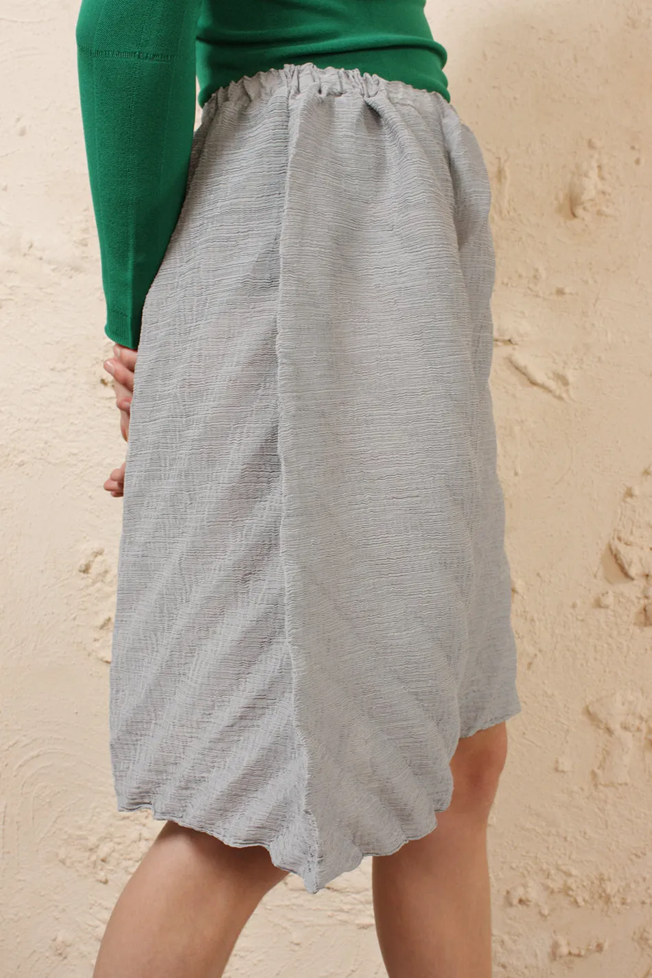 Silver Crepe Skirt