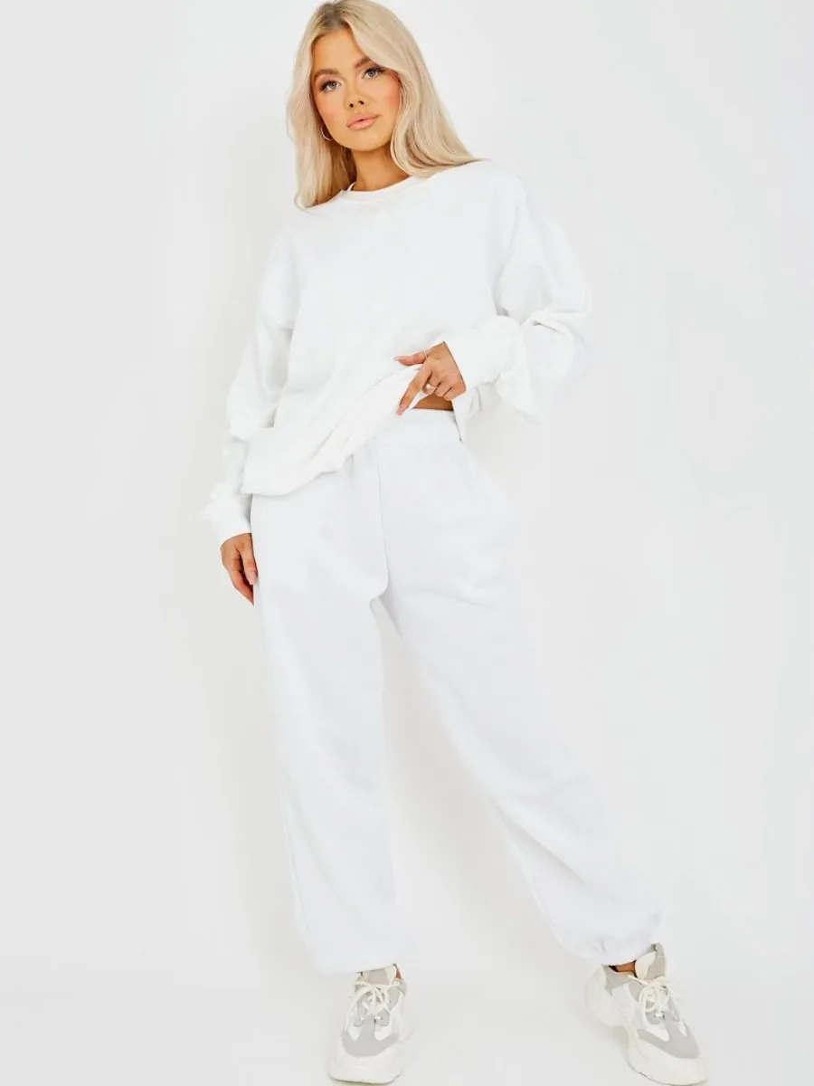 Simonne Plain Sweatshirt Jumper In White