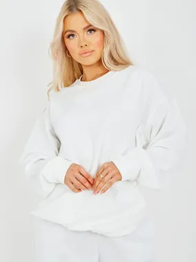 Simonne Plain Sweatshirt Jumper In White