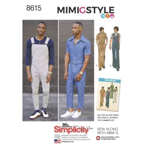 Simplicity Pattern 8615 Men's Vintage Jumpsuit and Overalls