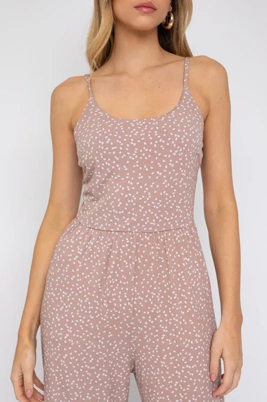 SLEEVELESS SCOOP NECK WIDE LEG JUMPSUIT