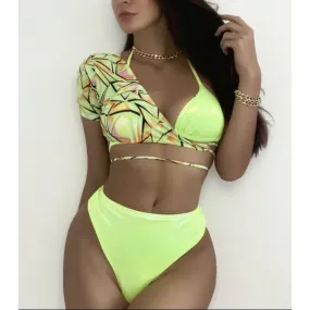 So-Fly Thong Bikini Swimsuit - 3 Piece Lime Green