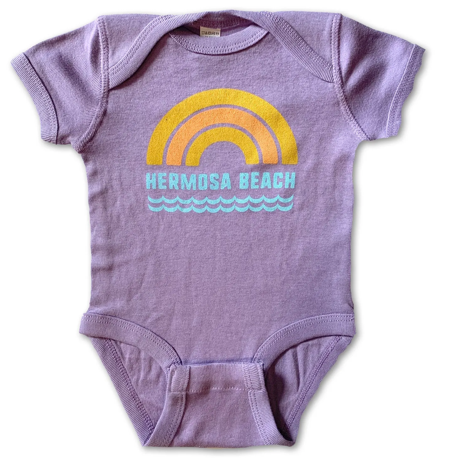 Sol Baby Hermosa Beach Rainbow Waves Lavender Bodysuit