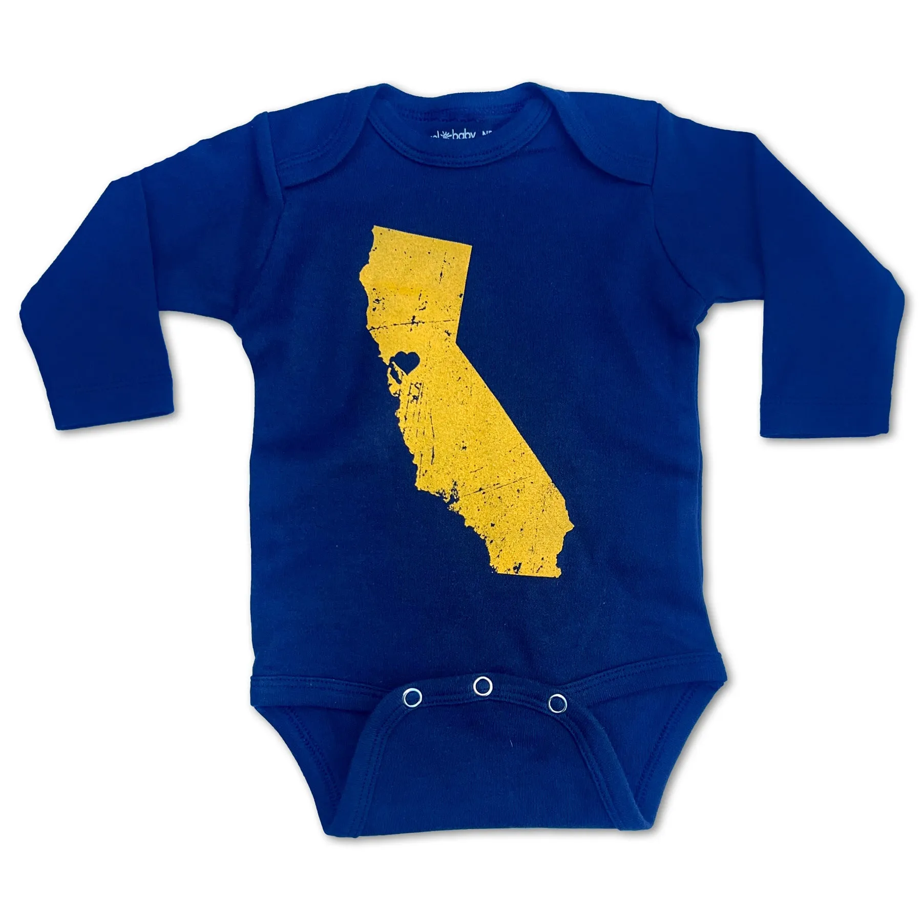 Sol Baby Northern California Love Long Sleeve Navy Blue Bodysuit