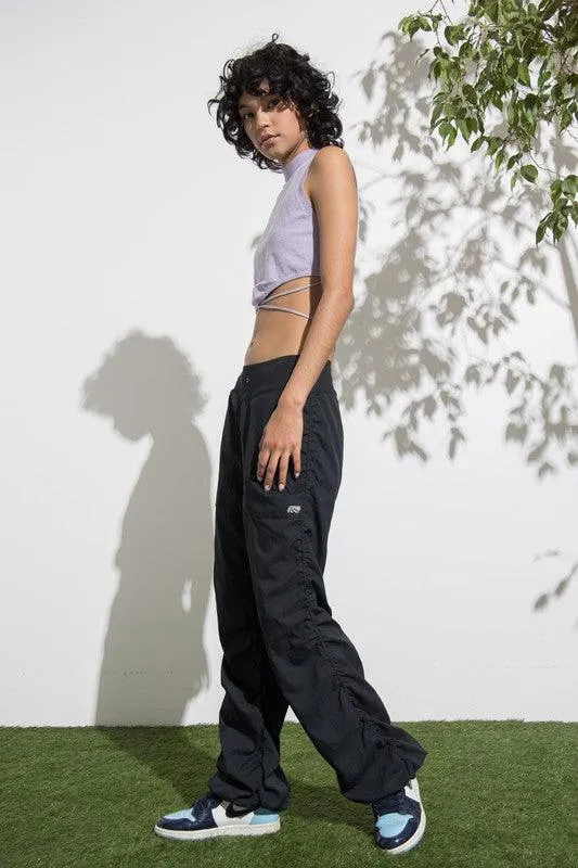 string waist tie knit sleeveless crop top