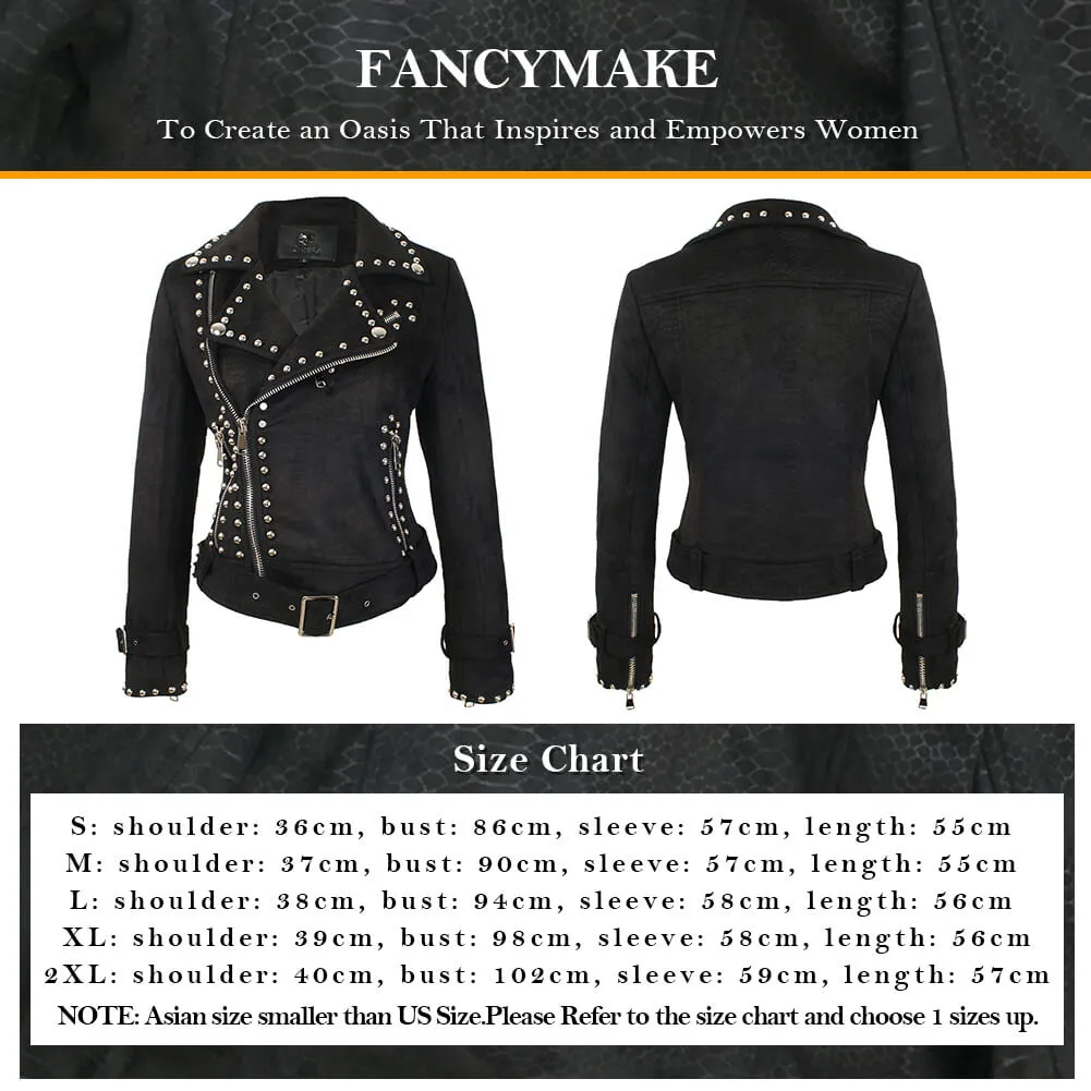 Suede Rivets Punk Motorcycle Coat Jacket