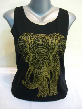 Super Soft Cotton Women's Tank Elephant Black