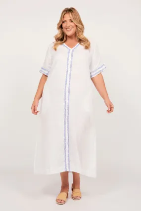 Tamara Linen Maxi Dress in Island Breeze