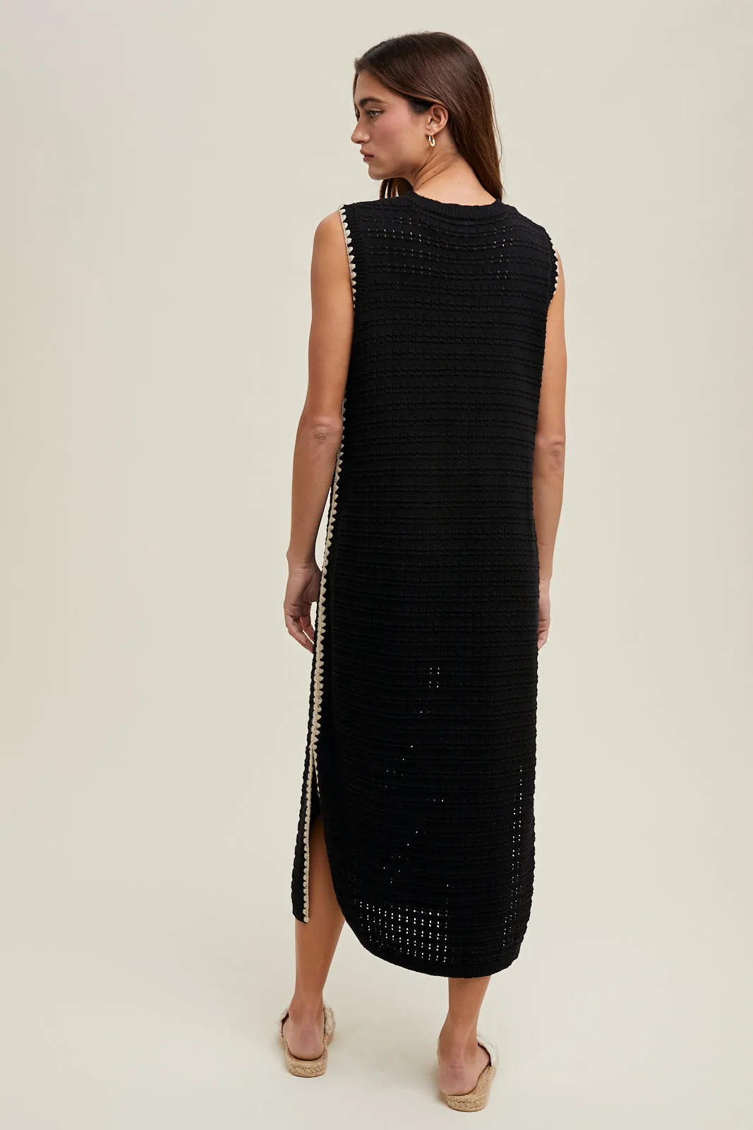 TEXTURED SWEATER TANK MIDI DRESS