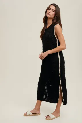 TEXTURED SWEATER TANK MIDI DRESS