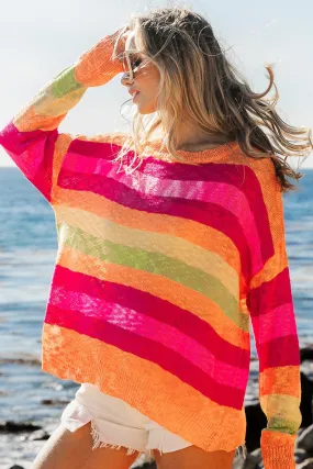 The Lightweight Stripe Sweater in Sugar Crush